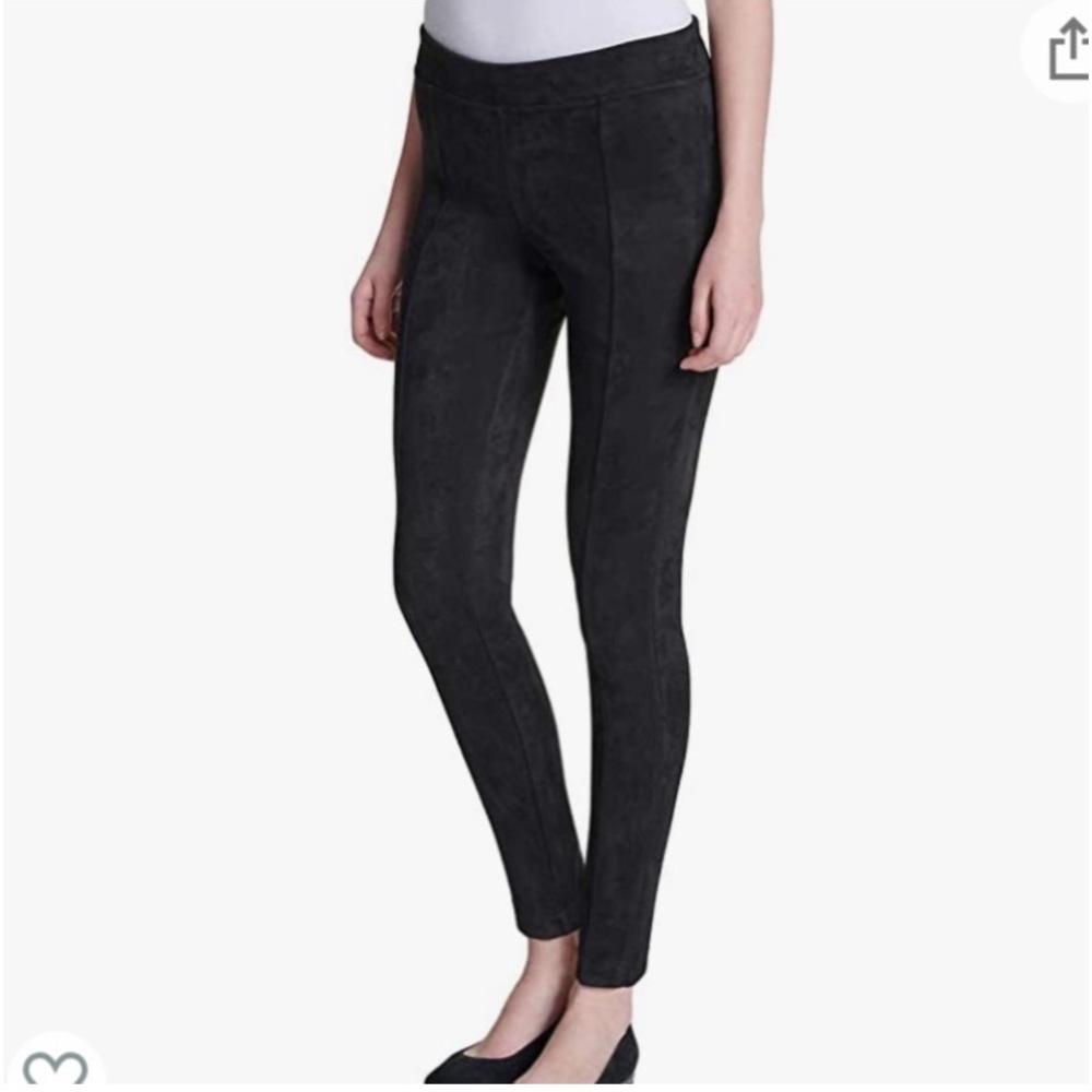NWT Andrew Marc Black Faux Suede Leggings